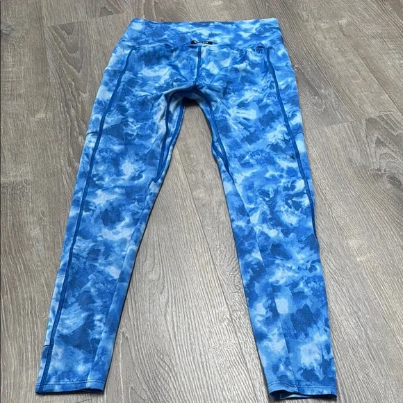 K-DEER Sneaker-Length Blue Tie-Dye Leggings XL 2 SETS OF POCKETS - Picture 5 of 6